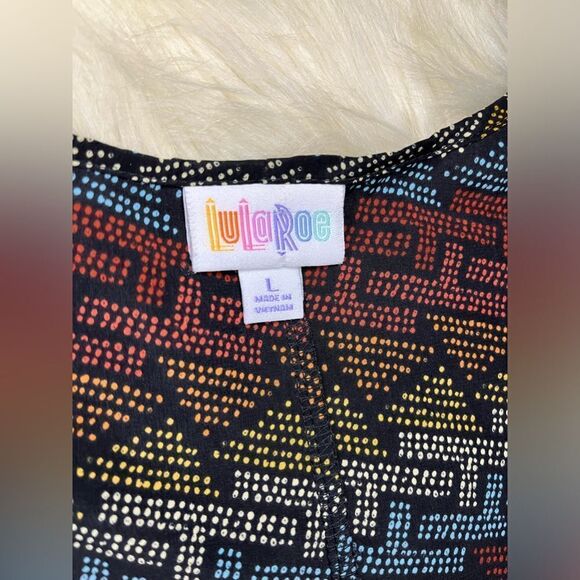 Lularoe Lindsay colorful print kimono sz large - Picture 2 of 6